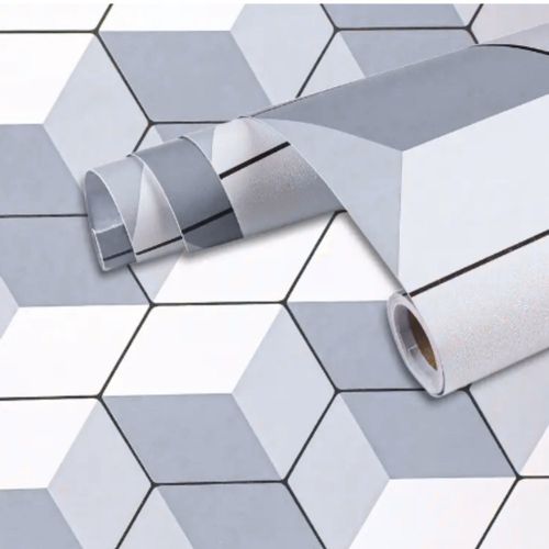 Papel de Parede Adesivo PVC Estampa Tela Geométrica - 5 Metros